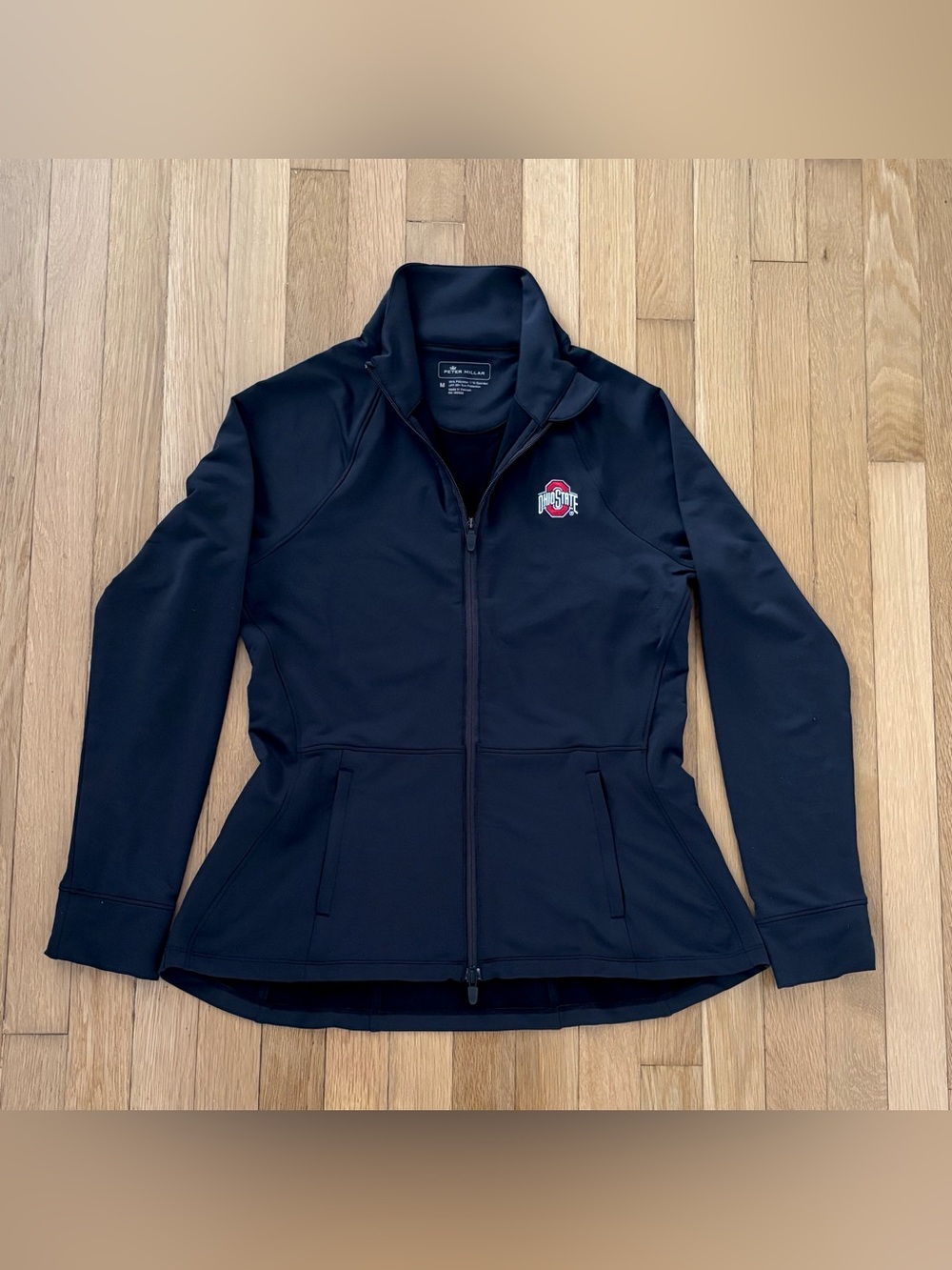Peter Millar Ohio State Buckeyes Jacket Skirted M Full Zip Black Golf Yoga
